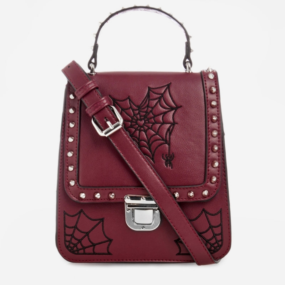 Disturbia Catch Feelings Crossbody Satchel Bag - Burgundy Purse